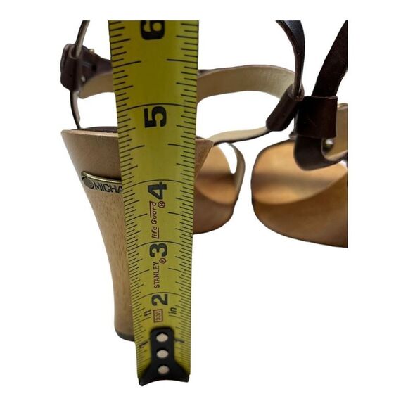 Michael Kors Women's Slingback Wooden Platform Heels Dark Brown Size 10M - Picture 6 of 9